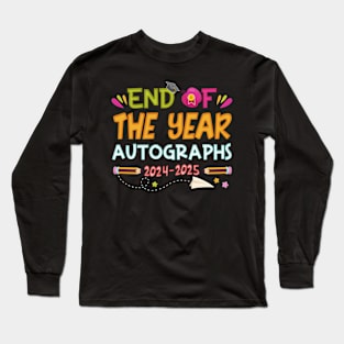 End Of The Year Autographs 2023 2024 GIft For Boy Girl Kids Long Sleeve T-Shirt